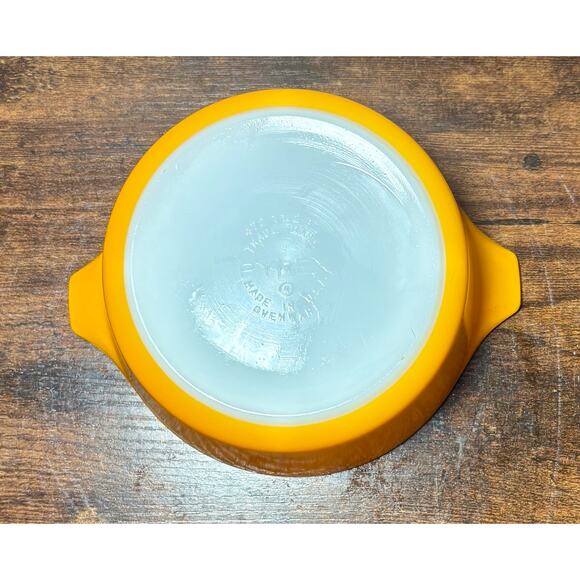 Vintage Pyrex Old Orchard 472 Orange Casserole Dish Brown 1.5 Pint Serving Bake - Picture 10 of 11